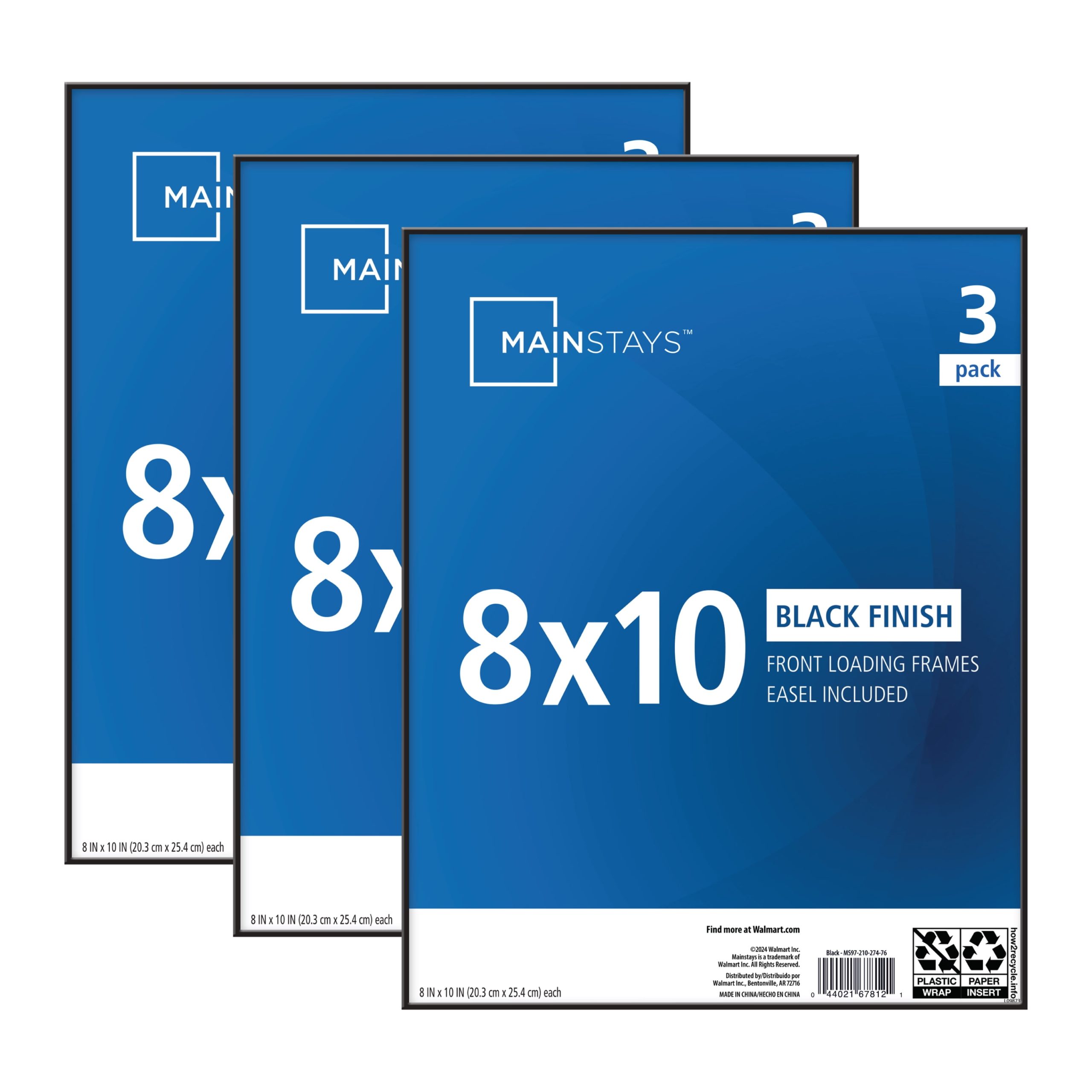 Mainstays-8x10-Front-Loading-Basic-Tabletop-Picture-Frame-Black-Set-of-3_205a0682-1921-4168-85ac-0fba1a1c755d.6a83862c15115c510b2bf5e7061a8eb1.jpeg Mainstays Picture Frames, 8 x 10, Black, Front-Loading, Wall or Tabletop, Set of 3 - Image 1