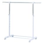 Mainstays Adjustable Metal Rolling Garment Rack, Chrome & White
