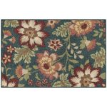Mainstays Farmhouse Oversized Floral Teal Multicolor Indoor Accent Rug, 1 ft 8 in x 2 ft 10 in