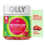 OLLY Metabolism Gummy Ring Supplement, Apple Cider Vinegar, Vitamin B12, Chromium Picolinate, Apple Flavored, 30 Count