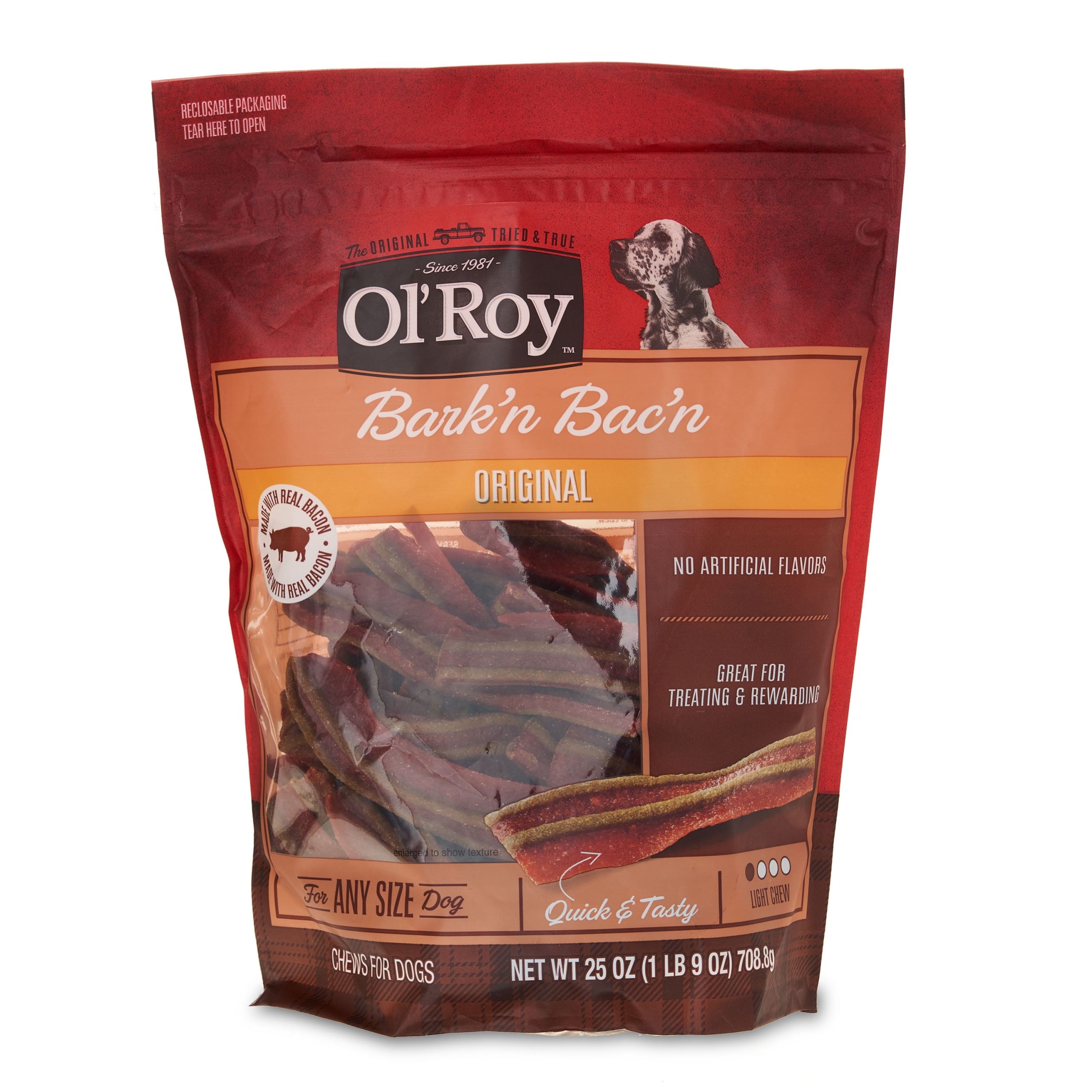 Ol-Roy-Bark-n-Bac-n-Dog-Treats-with-Real-Bacon-Chews-25-oz-Pouch_b95aeb4c-8363-4276-8555-ce390fffd03b.aaf0a197fe543a3fbf7d810a99bb80d9.jpeg Ol' Roy Bark'n Bac'n Dog Treats, Original, 25 oz - Image 1