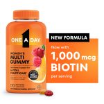 One A Day Womens Multivitamin Gummy with 1000mcg Biotin, for Hair, Skin & Nails, 170 Count