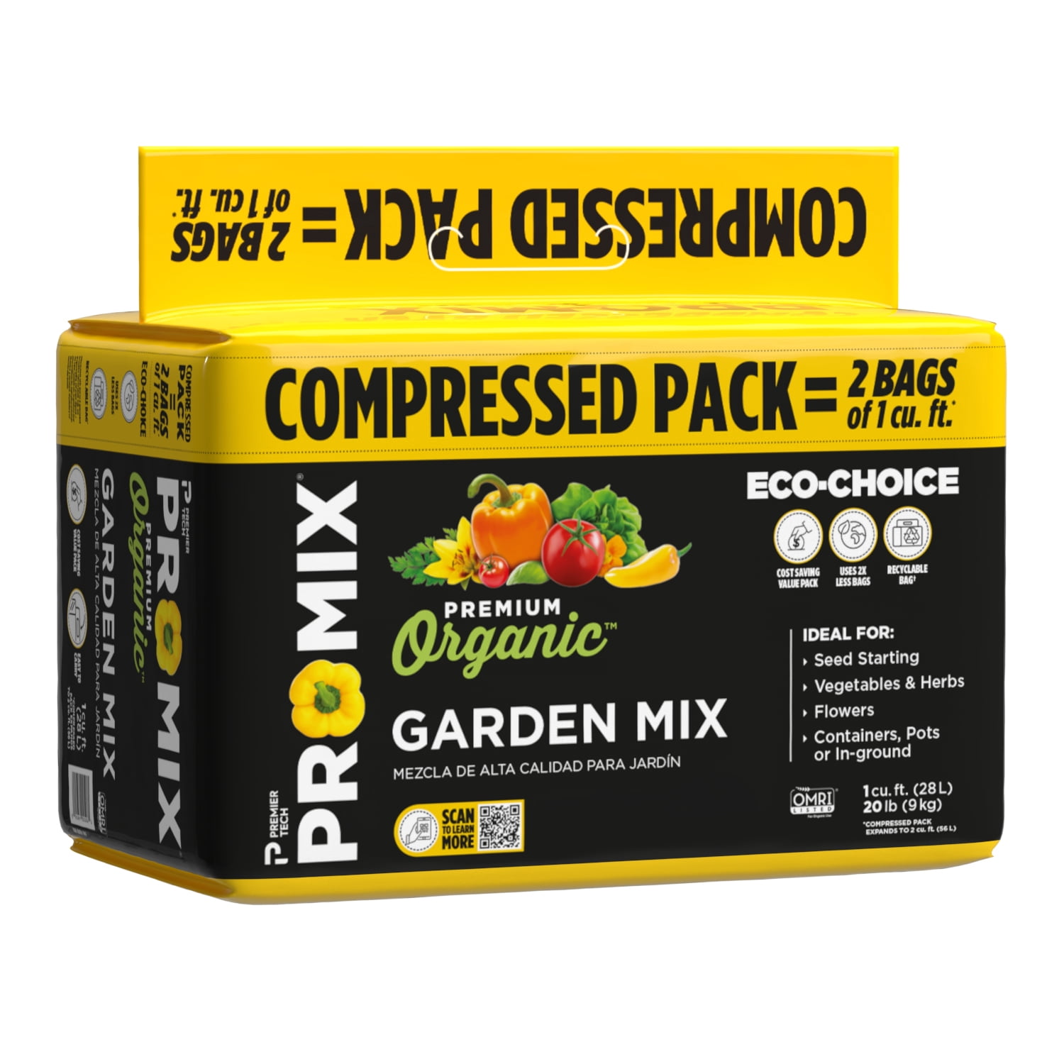 PRO-MIX-Premium-Organic-Garden-Mix-2-Cu-ft-Compressed-Soil_b9a6d0e6-3b91-4dd6-925d-67245483b6ab.015d07a7fe80070d4c0acad4aa85813f.jpeg PRO-MIX Premium Organic Garden Soil Mix, 2 Cu ft Compressed Bale - Image 1