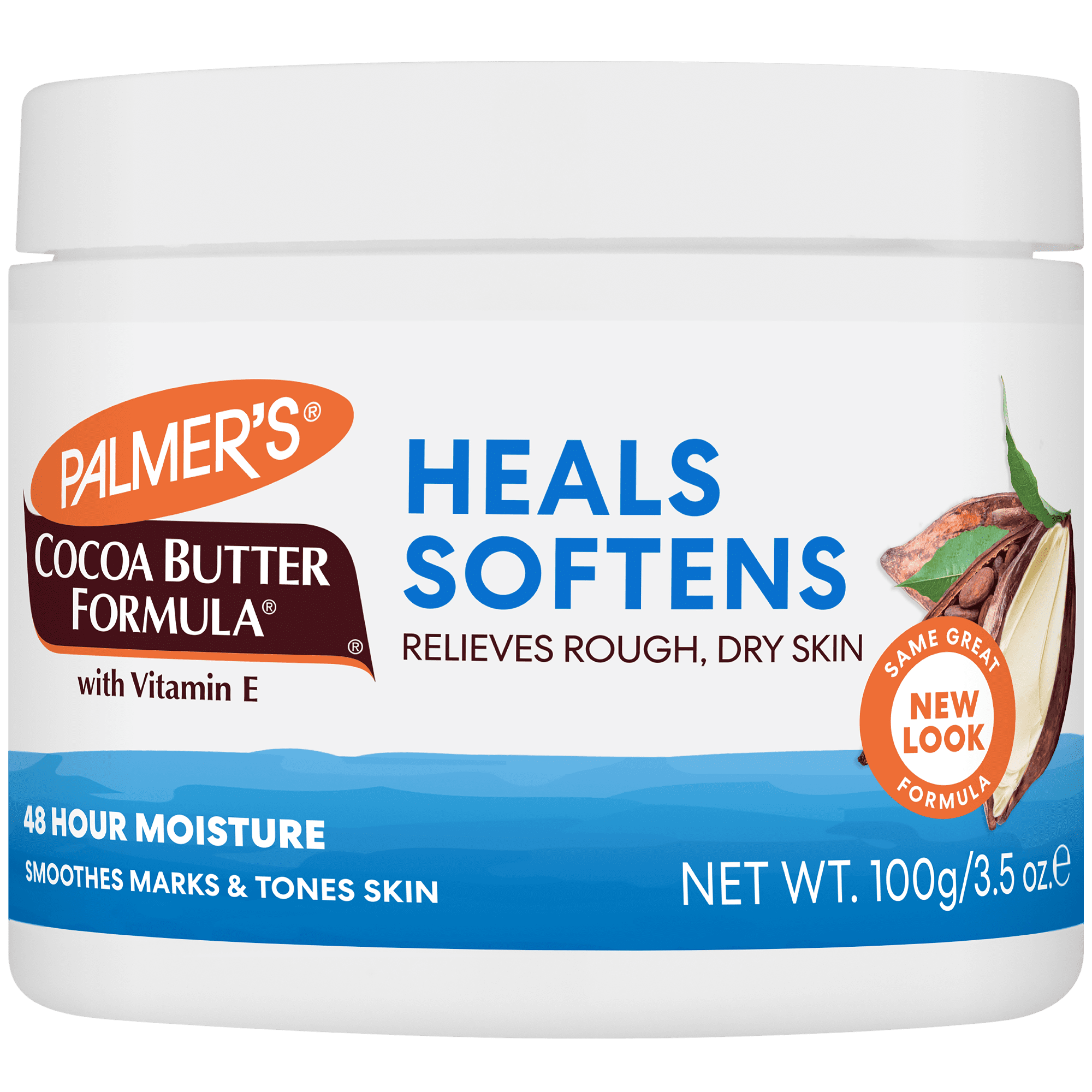Palmer-s-Cocoa-Butter-Formula-Jar-3-5-oz_3ae2d228-dcc7-4295-a38c-91ea5f23c41c.1819dda6027cc3d480ea3a84170fdea3.png Palmer's Cocoa Butter Formula Solid Lotion with Vitamin E, 3.5 oz. Moisturizes & Soothes Dry Skin - Image 1