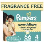 Pampers Swaddlers Fragrance Free Baby Diapers Size 4, 66 Count (Select for More Options)
