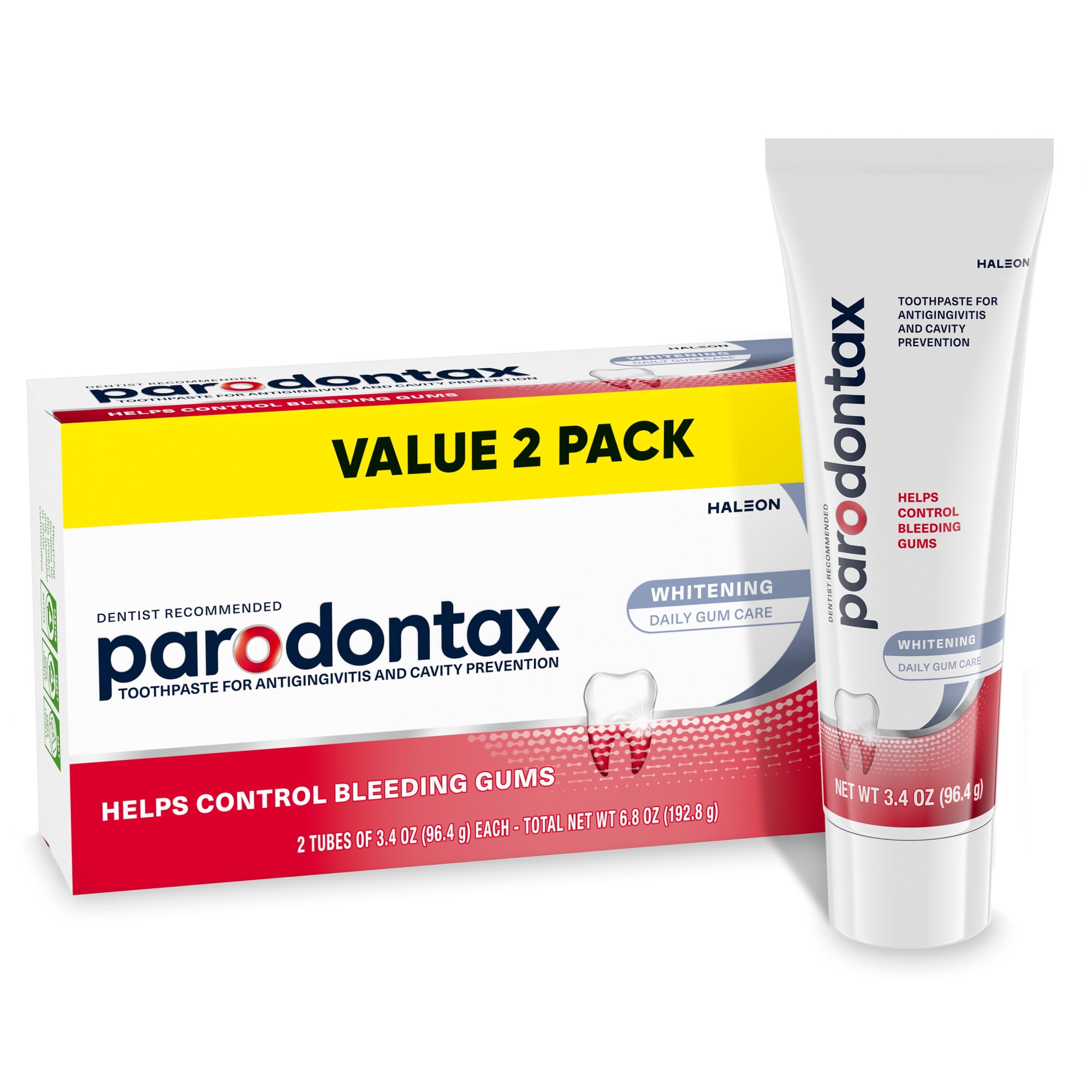 Parodontax-Teeth-Whitening-Toothpaste-for-Bleeding-Gums-3-4-Oz-2-Pack-Unflavored-for-Adults_c8237e90-7528-4004-a0ab-47683566acca.3e9b94e1fd781272df4efcb63b7cd787.jpeg Parodontax Teeth Whitening Toothpaste for Bleeding Gums, 3.4 Oz, 2 Pack, Unflavored, for Adults - Image 1