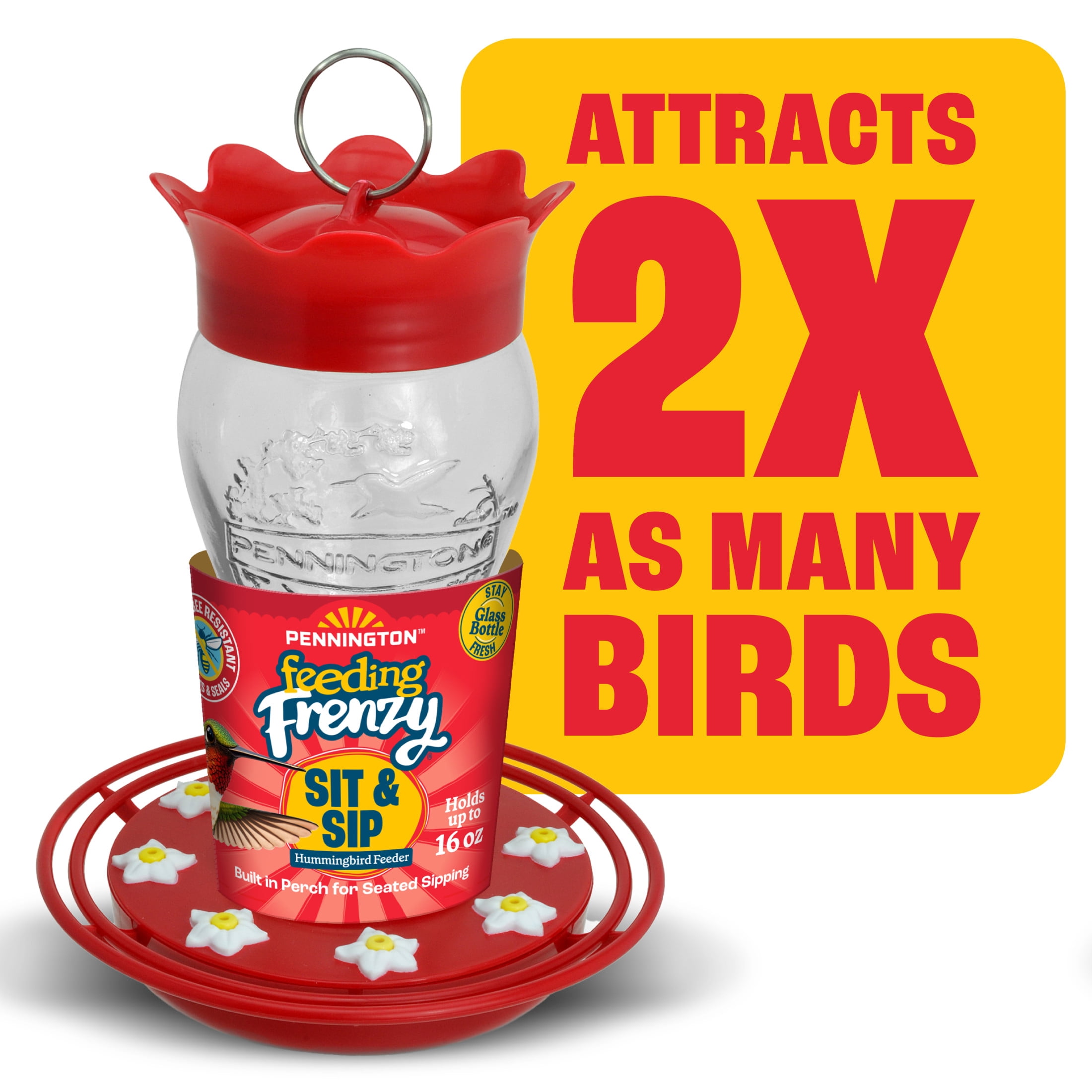 Pennington-Glass-Red-Hummingbird-Feeder-16-oz-Nectar-Capacity_835b8751-e35c-4659-9b03-6c0bedc6292b.bf7d53cf292676fb5094c06d159cc209.jpeg Pennington Glass Red Hummingbird Feeder, 16 oz Nectar Capacity - Image 1
