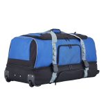 Protege 36-inch Jumbo Drop-Bottom Rolling Travel Duffel Bag with Telescopic Handle, Blue