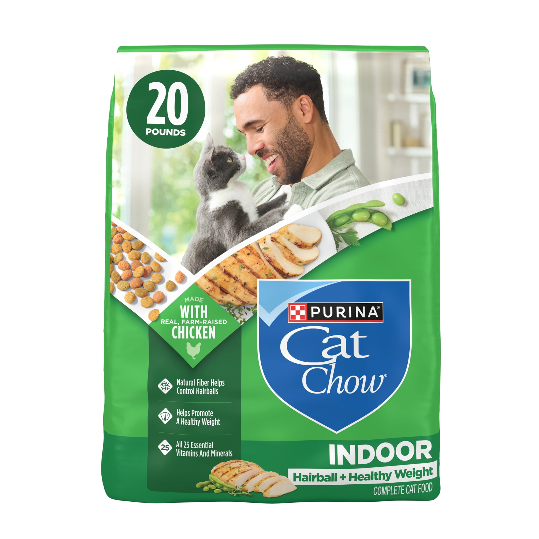 Purina-Cat-Chow-Hairball-Healthy-Weight-Indoor-Dry-Cat-Food-Chicken-20-lb-Bag_60e5ed9b-86ff-4243-b98d-b29c7c539ae3.b90a16838b23419b8ec1be84c7dbcb73.jpeg Purina Cat Chow Indoor Healthy Weight and Hairball Dry Cat Food With Chicken, 20 lb - Image 1