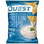 Quest Tortilla Style Protein Chips with 19g of Protein, Ranch Flavor, 1.1 Oz, Single