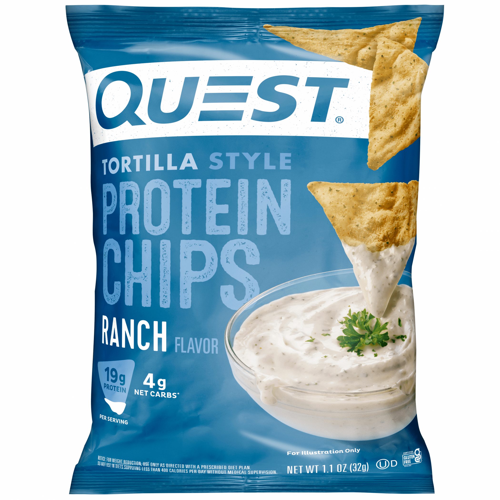 Quest-Tortilla-Style-Protein-Chips-with-19g-of-Protein-Ranch-Flavor-1-1-Oz-Single_4e9ec64a-31ed-4aff-8819-184e1e00f6eb.748758d9b8c46bd00c9219699b844d2e.jpg Quest Tortilla Style Protein Chips with 19g of Protein, Ranch Flavor, 1.1 Oz, Single - Image 1
