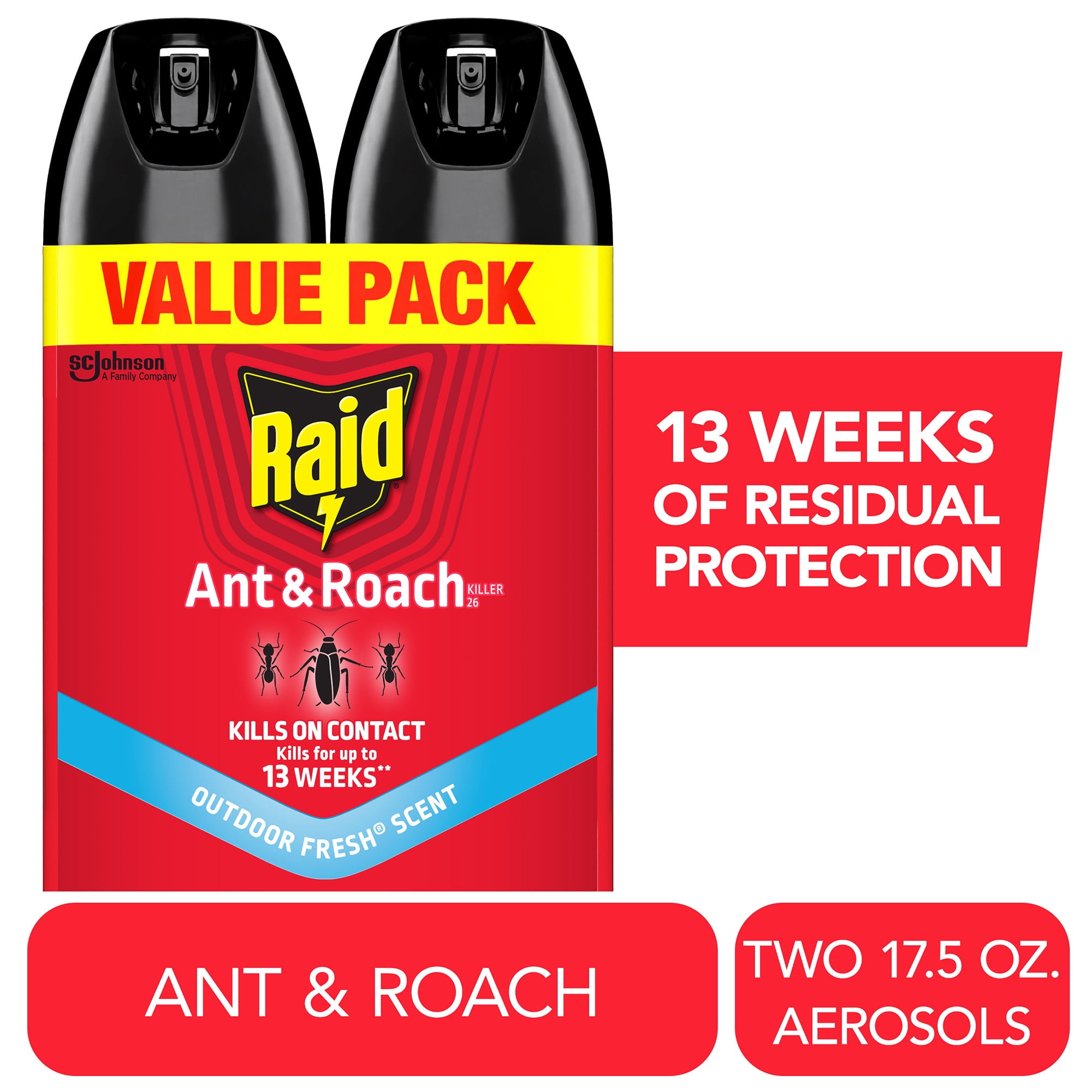 Raid-Ant-Roach-Insect-Killer-Indoor-Insecticide-Spray-Outdoor-Fresh-Scent-17-5-oz-Pack-of-2_7134b6c1-3368-470e-9c29-9b7b33656b13.559c5d69dc0e319e2833cdff28ea73b2.jpeg Raid Ant & Roach Insect Killer, Outdoor Fresh Scent Bug Spray, Insect Spray, 17.5 oz, Pack of 2 - Image 1
