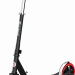Razor Carbon Lux Kick Scooter - Red/Black, Spoked Large Wheels, Folding Scooter for Up to 220 lbs