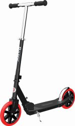 Razor Carbon Lux Kick Scooter - Red/Black, Spoked Large Wheels, Folding Scooter for Up to 220 lbs
