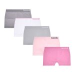 Reebok Girls Seamless Underwear Boyshort Panties, 5-Pack, Size S-XL