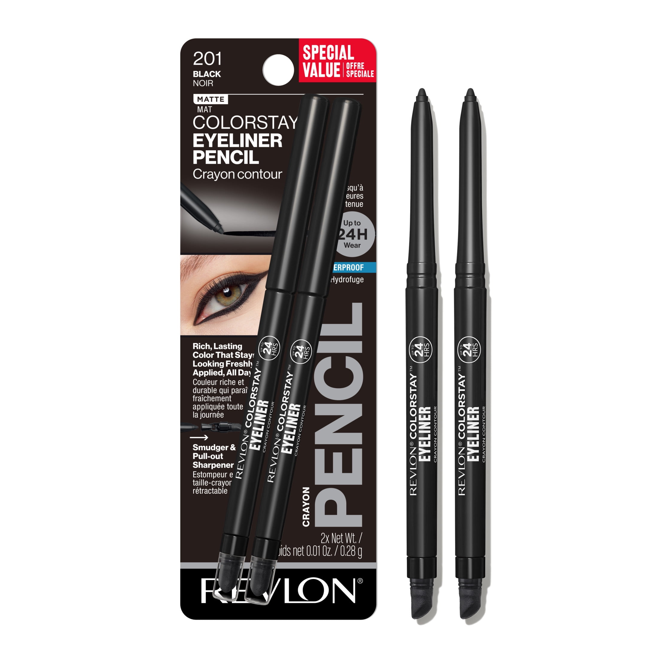 Revlon-ColorStay-Waterproof-Eyeliner-Pencil-Built-In-Sharpener-201-Black-2-pack_08fdabc7-e2cd-4d6a-aae0-034fd18829e5.0b58af2d1a9afa18988c686f75fabd6a.jpeg Revlon ColorStay Waterproof Eyeliner Pencil, Built-In Sharpener, 201 Black, 2 pack - Image 1