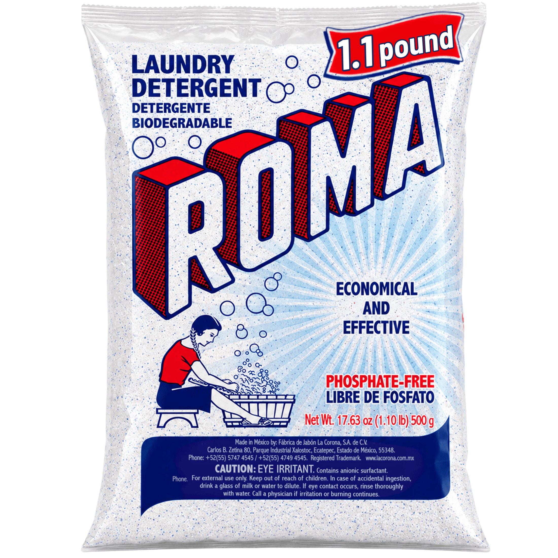 Roma-Laundry-Detergent-17-63oz_f77b9c6b-e7a3-4d40-9512-ef57ac667231.2ffab3aa619fc81abe20872125d4dbcd.jpg Roma Powder Laundry Detergent, Heavy Duty Cleaning for Stains, Grease and Dirt, 1.1 lb - Image 1