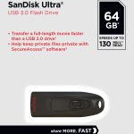 SanDisk 64GB Ultra USB 3.0 Flash Drive - 130MB/s - SDCZ48-064G-AW46