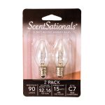ScentSationals 15 Watt Clear Light Bulbs for Wax Warmers, 2 Pack