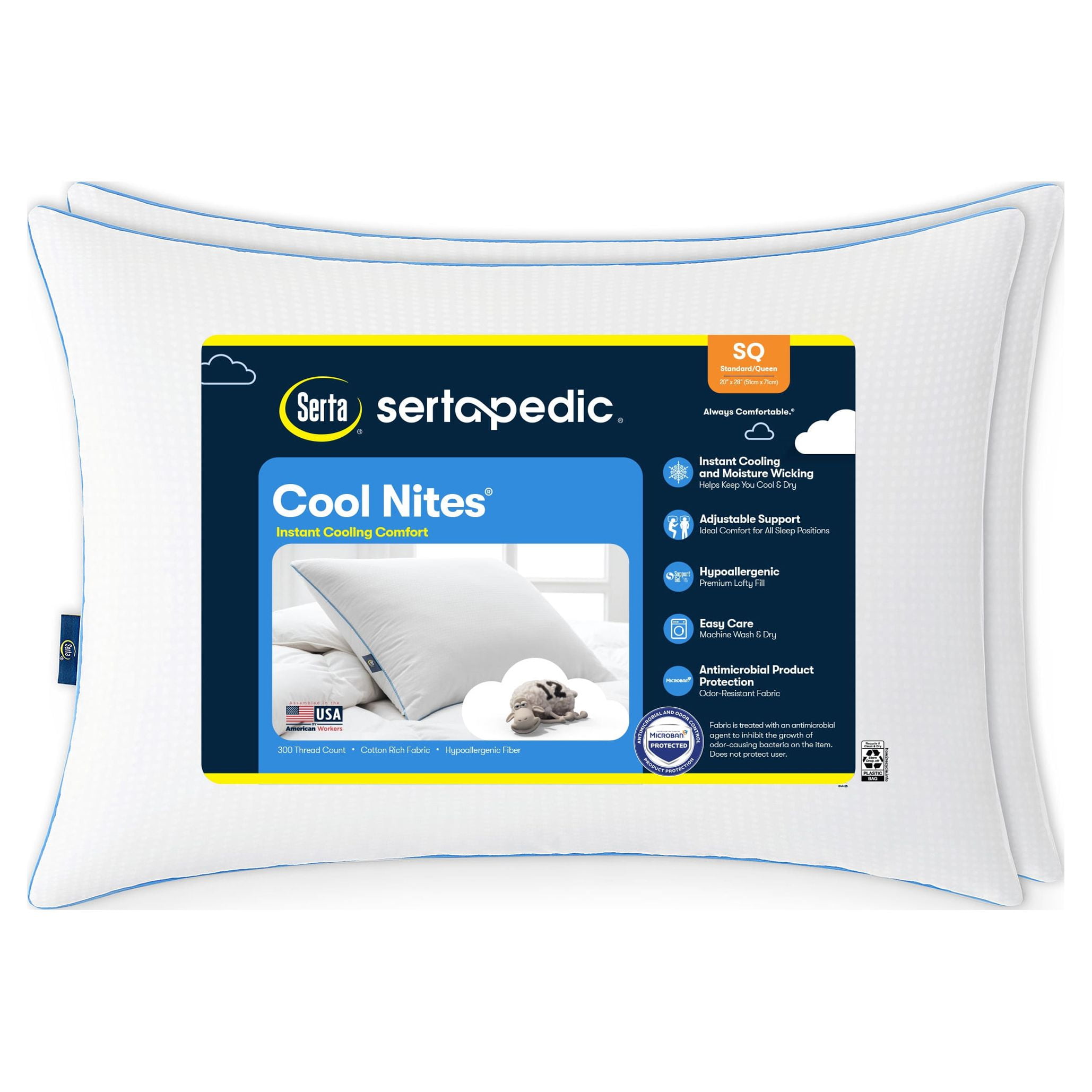Sertapedic-Cool-Nites-Bed-Pillow-Standard-Queen-2-Pack_fa7c33c5-576d-435c-865d-8fa2290428ad.c55b1467c67f04730e50b7b0b08a611f.jpeg Sertapedic Cool Nites Bed Pillow, Standard/Queen, 2 Pack - Image 1