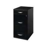 Space Solutions 3 Drawer Letter Width Vertical File Cabinet with Pencil Drawer, Black