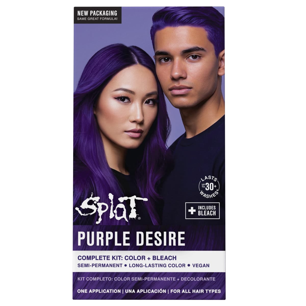 Splat-Original-Complete-Kit-Semi-Permanent-Hair-Dye-with-Bleach-Purple-Desire_de32c9c7-6dfe-4b0f-87b3-95dc37fed78f.cb7de70e345ab604a15da01c73cbc50b.jpeg Splat Original Complete Kit, Semi-Permanent Hair Dye with Bleach, Purple Desire - Image 1