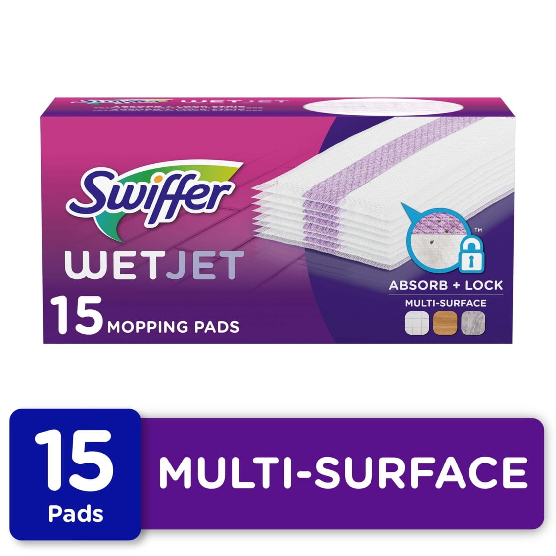 Swiffer-Wet-Jet-Mop-Cleaning-Pads-Refill-Floor-Cleaner-for-Mopping-Wood-Laminate-Tile-15ct_d6b0e56a-1783-414d-a3ef-043642844f22.6635aee49269968962bc00edde8f16ef.jpeg Swiffer Wet Jet Mop Cleaning Pads Refill, Floor Cleaner, 15 Count - Image 1