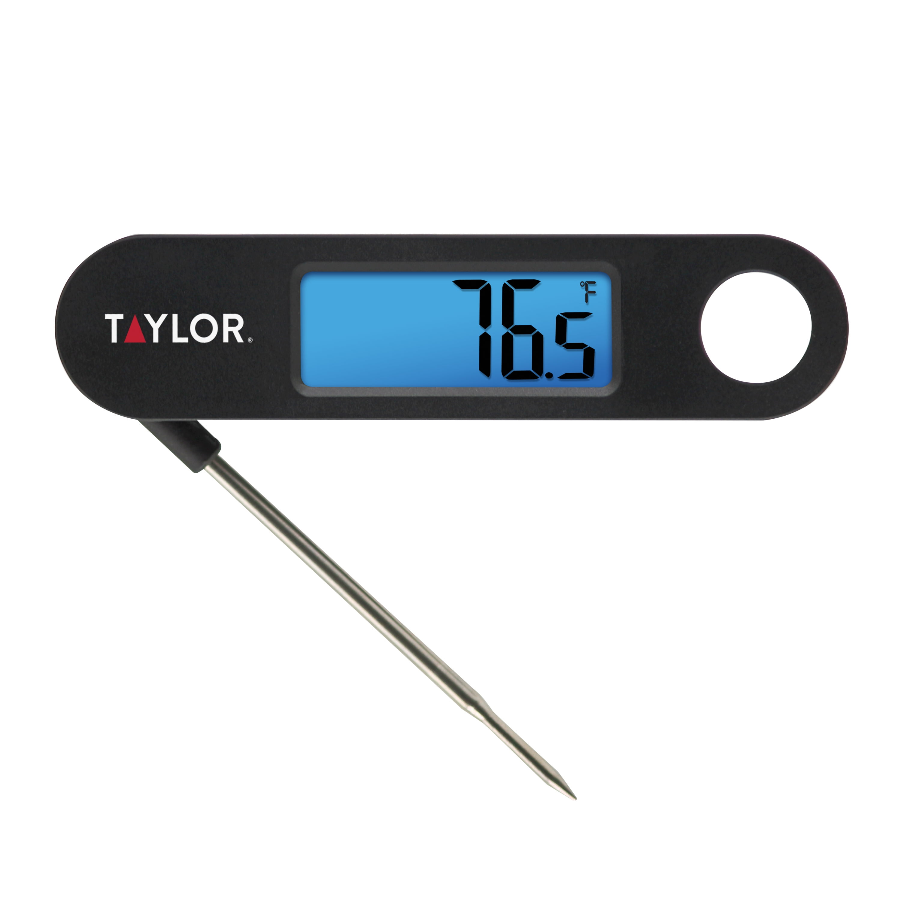 Taylor-Stainless-Steel-Digital-Folding-Probe-Meat-Thermometer-with-Blue-Backlight-Display_f2a89acb-f61a-4dc9-90ea-83b403c4e1f9.028f32bbc566a0086bc14e3a14b8b415.jpeg Taylor Stainless Steel Digital Foldable Probe Meat Thermometer with Blue Backlight Display - Image 1