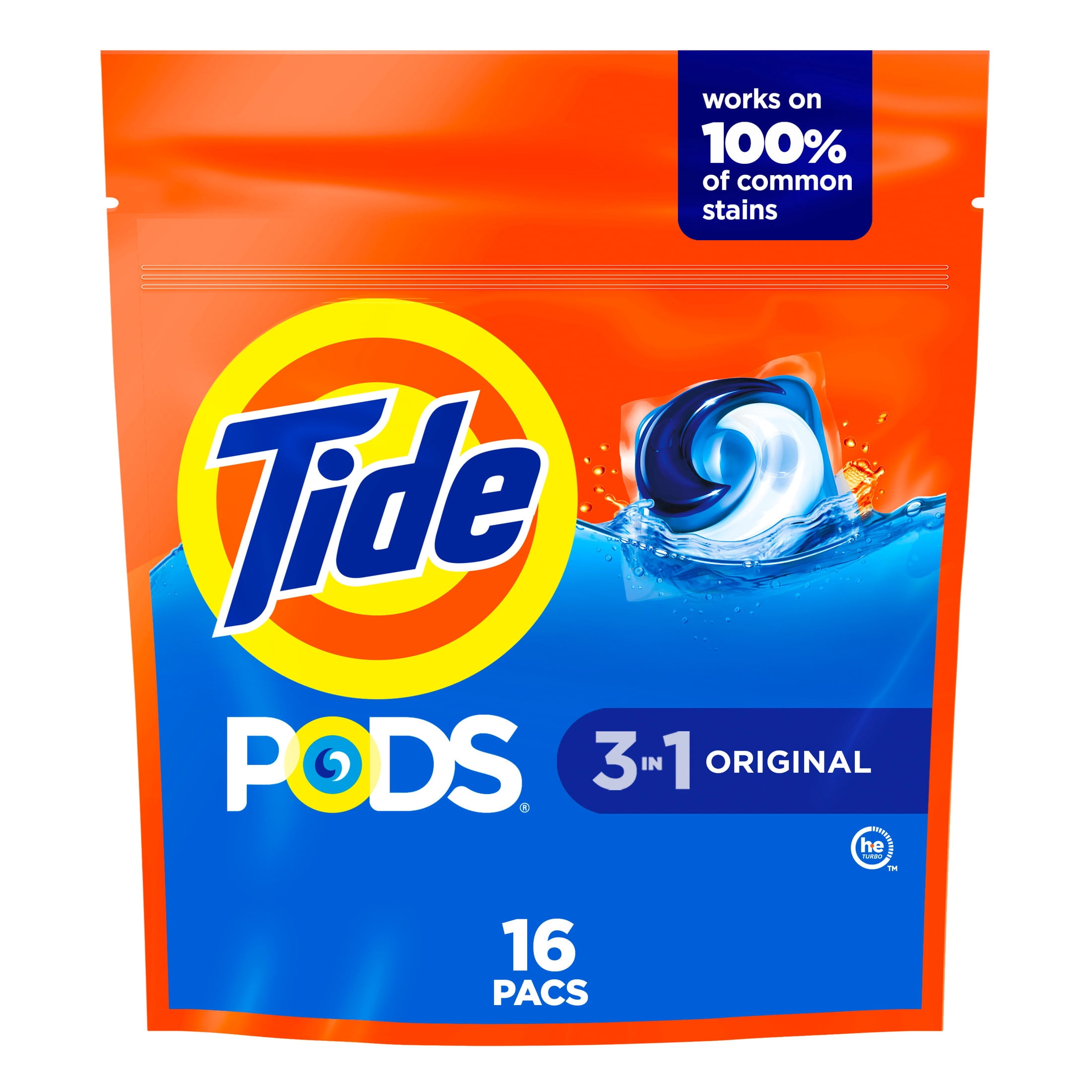 Tide-PODS-Laundry-Detergent-Packs-Original-Scent-16-Count_3d0d29de-8e58-400c-b95b-158e322dd455.9fcbf115e207c416c00e37b30ee2e257.jpeg Tide PODS Laundry Detergent Soap Pacs, Original Scent, 16 Count - Image 1
