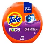 Tide PODS Laundry Detergent Soap Pacs, Spring Meadow Scent, 57 Count