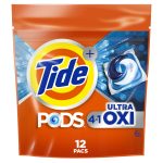 Tide PODS Laundry Detergent Packs, Ultra Oxi, 12 Count