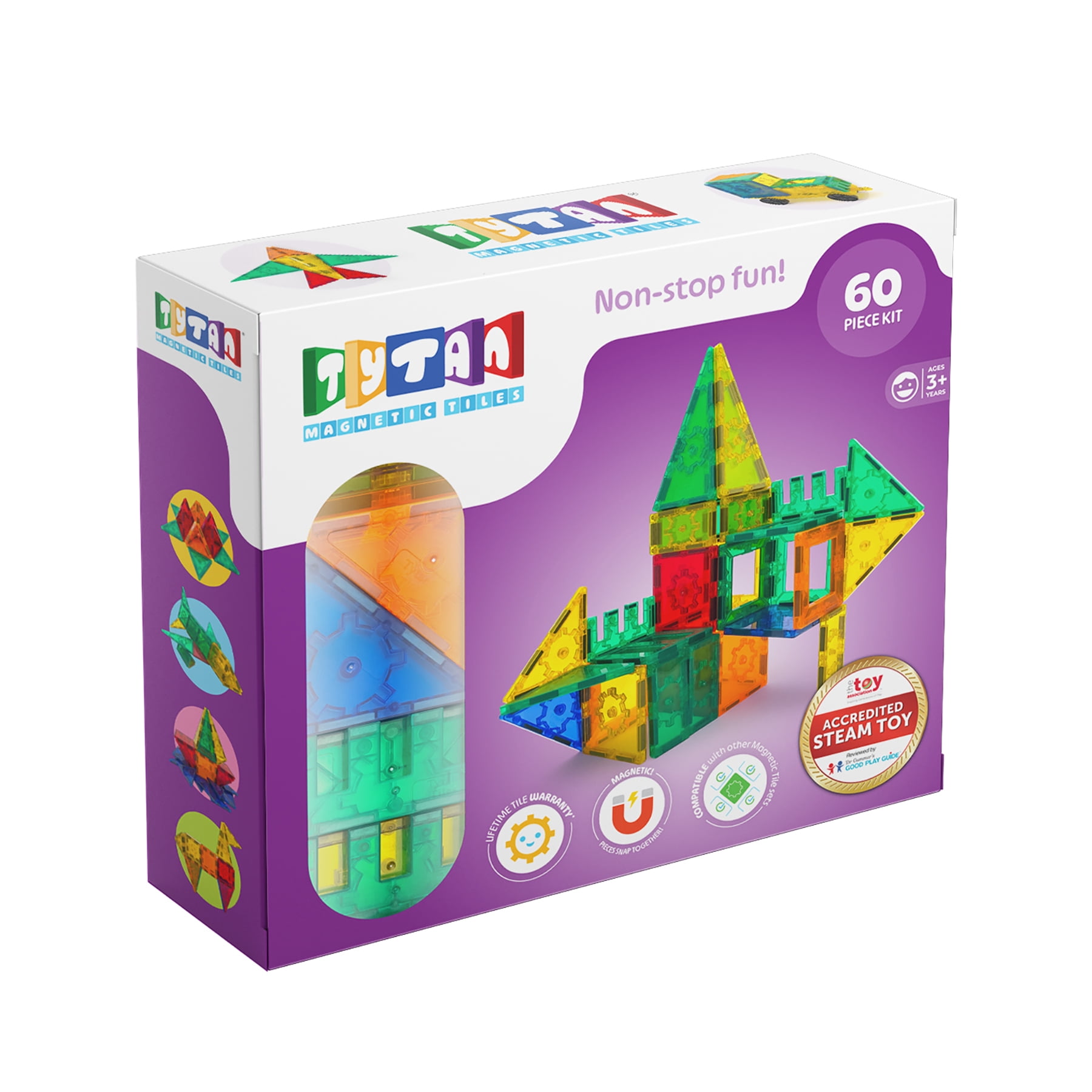 Tytan-International-Learning-Building-Magnetic-Toy-Set_424a44c7-216e-48f0-afd2-b76c88d6238b.1acb700146edec630d616662358afa85.jpeg Tytan Magnetic Tile Building Set - 60-Piece STEAM Magnetic Toys for Kids Ages 3+ - Image 1
