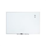 U Brands 35 x 23 in. Magnetic Dry Erase Whiteboard with Silver Metal Frame, Includes 2 Magnets, Marker, and Tray