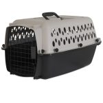 Vibrant Life Small Plastic Hard-Sided Pet Carrier, Black and Gray, 15 lb Limit