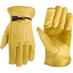 Wells Lamont Men's Cowhide Leather Work Gloves with Ball and Tape Closure