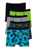 Wonder Nation Boys Cotton Boxer Brief Underwear, 5-Pack, Sizes S-XL