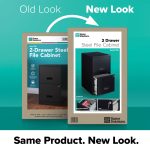 Space Solutions 18" Deep 2 Drawer Letter Width Vertical File Cabinet, Black - Image 5
