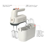 Beautiful 6-Speed Electric Hand Mixer, White Icing by Drew Barrymore - Image 4