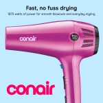 Conair 1875W Cord Keeper Hair Dryer with Diffuser and Concentrator, Pink, 1 Count - Image 2
