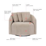 Beautiful by Drew Barrymore Drew Accent Chair, Fawn Cord - Image 3