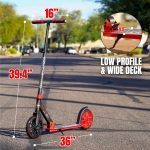 Kick Scooter for Adults and Teens – Folding Adjustable Scooter with 200mm Big Wheels – Lightweight Commuter Scooter for Boys and Girls – Red and Black – Durable Steel Frame – Madd Gear Kruzer 200 - Image 3