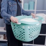 Home Logic 1.8 Bushel Hip Grip Plastic Laundry Basket, Teal, Adult - Image 5