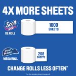 Scott 1000 1-Ply Toilet Paper, 4 Rolls, 1,000 Sheets per Roll - Image 4