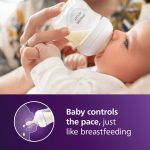 Philips Avent Natural Baby Bottle with Natural Response Nipple (Slow Flow, Flow 2), 4oz, 3-Pack, SCY900/93 - Image 2