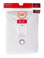 Wonder Nation Boys Cotton Crewneck Undershirt, 5-Pack, Sizes 6-18 & Husky - Image 2