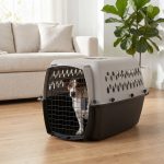 Vibrant Life Small Plastic Hard-Sided Pet Carrier, Black and Gray, 15 lb Limit - Image 3
