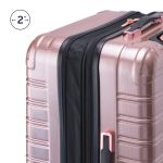 iFLY Fibertech 28" Large Checked Suitcase – Hardside Expandable Spinner Luggage for Travel, Rose Gold - Image 5
