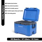 Igloo 50 QT Overland Ice Chest Cooler, Blue - Image 2