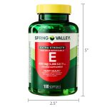 Spring Valley Extra Strength Water Dispersible Vitamin E Supplement Softgels for Heart Health, 450 mg (1,000 IU), 100 Count - Image 5