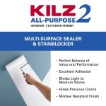 KILZ 2 All-Purpose Interior/Exterior Water-Based Stainblocking Primer, 1 Gallon - Image 3